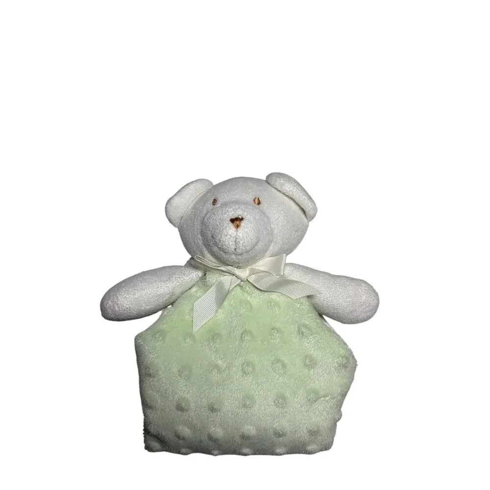 Blankets And Beyond Lovey Green Raised Dots Plush Bear Stuffed Animal Toy